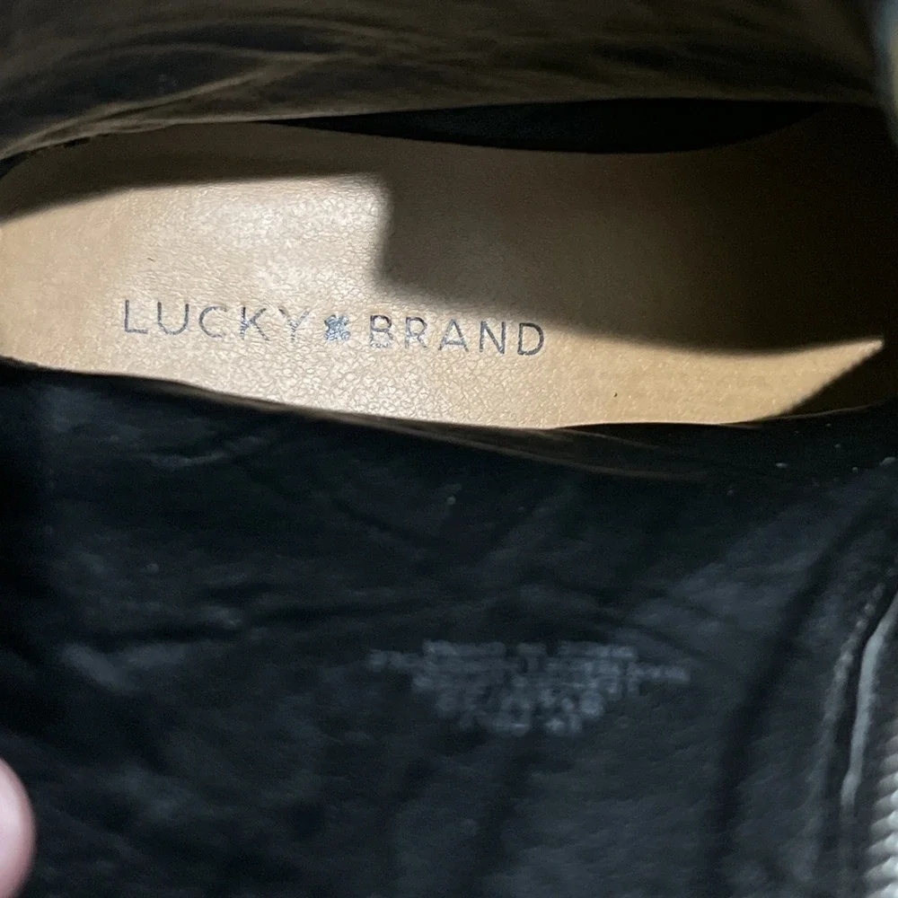 Lucky Brand Tibly Casual Ankle Boots Womens Size‎ 8.5M /39 Black Leather Zip